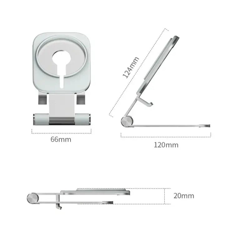 Magsafe Wireless Charging Stand Aluminum Alloy Folding Desktop Live Bracket Silver Dark Gray - Dark Gray