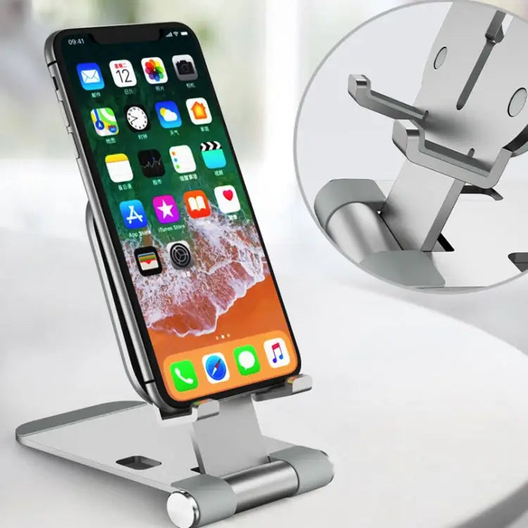 Magsafe Wireless Charging Stand Aluminum Alloy Folding Desktop Live Bracket Silver Dark Gray - Dark Gray