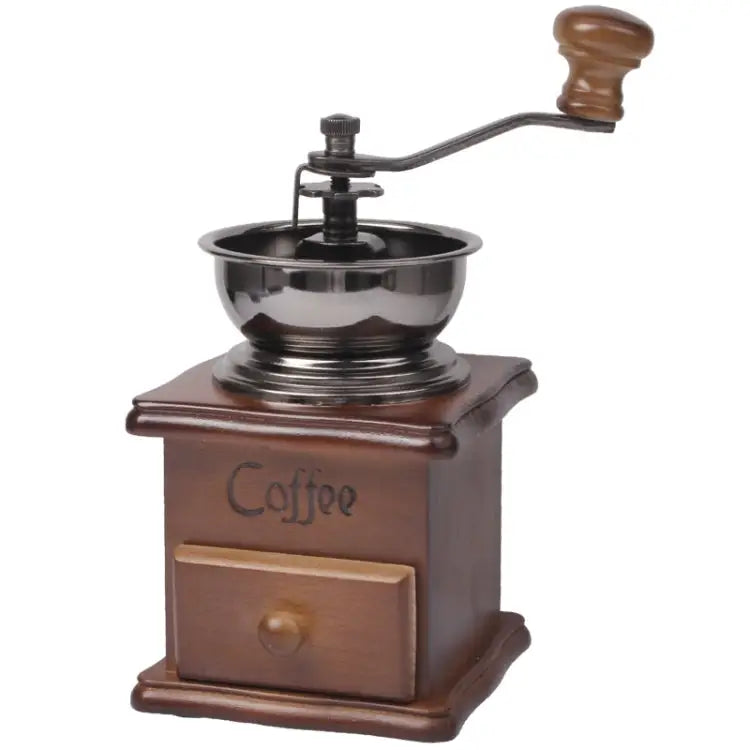 Manual Coffee Mill Wood Stand Bowl Antique Hand Coffee Bean Grinder Wood - Wood