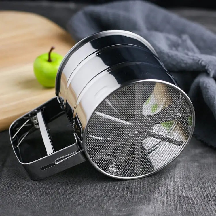 Manual Mesh Flour Sugar Powder Stainless Steel Hand Sifter Sieve Cup Baking Tool Stainless Steel - Stainless Steel