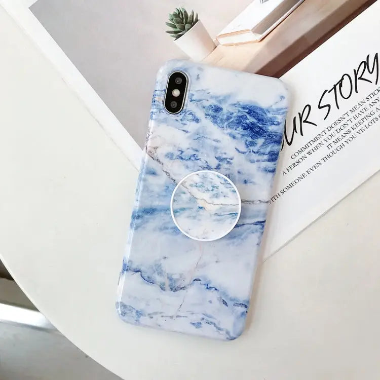 Marble Folding Bracket Anti-drop TPU for iPhone XS MAX Mobile Phone Protection Back Cover For iPhone XS Max