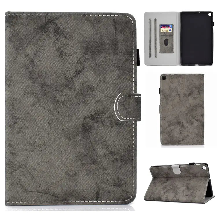 Marble Style Cloth Texture Leather Case with Bracket & Card Slot & Pen Slot & Anti Skid Strip For Samsung Galaxy Tab A7