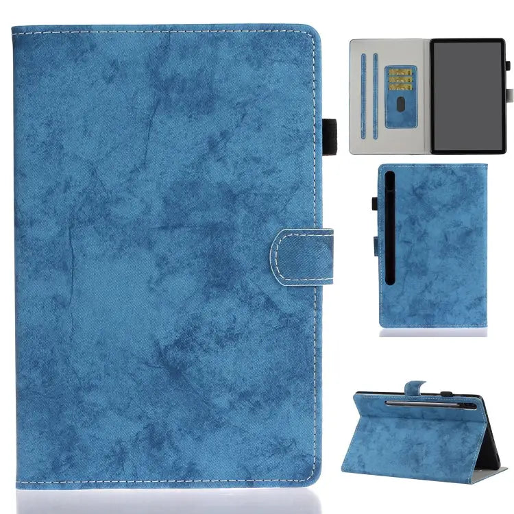 Marble Style Cloth Texture Leather Case with Bracket & Card Slot & Pen Slot & Anti Skid Strip For Samsung Galaxy Tab A7