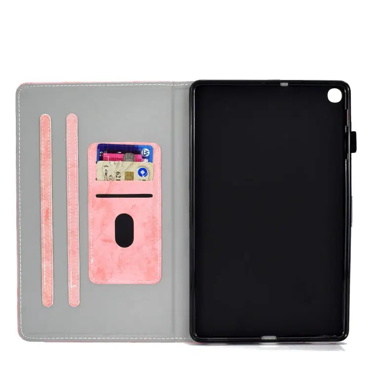 Marble Style Cloth Texture Leather Case with Bracket & Card Slot & Pen Slot & Anti Skid Strip For Samsung Galaxy Tab A7