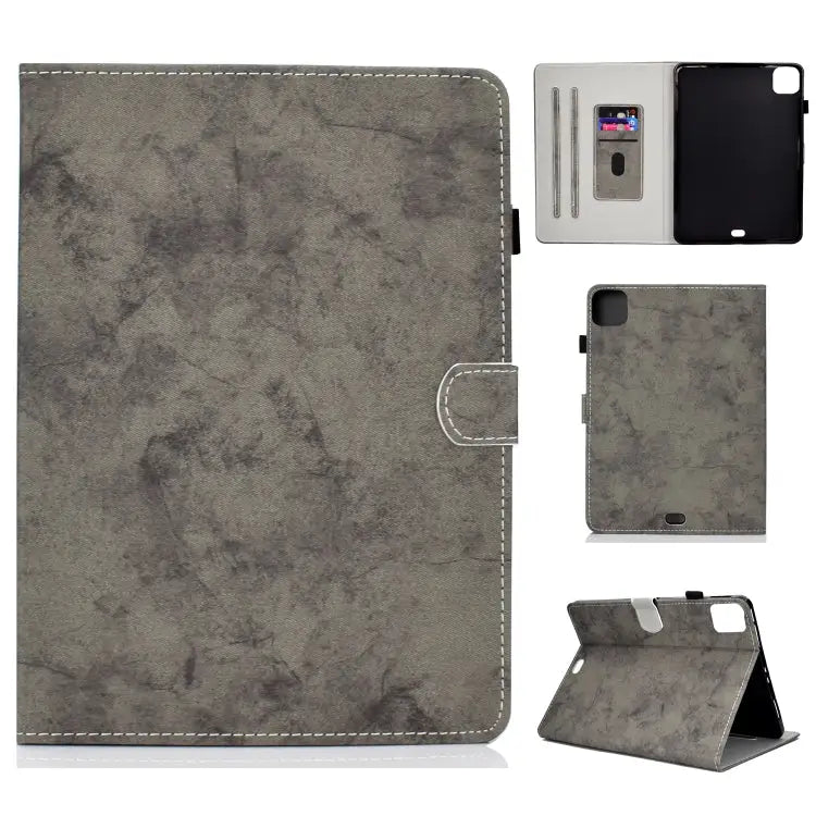 Marble Style Cloth Texture Leather Case with Bracket & Card Slot & Pen Slot & Anti Skid Strip For Samsung Galaxy Tab A7