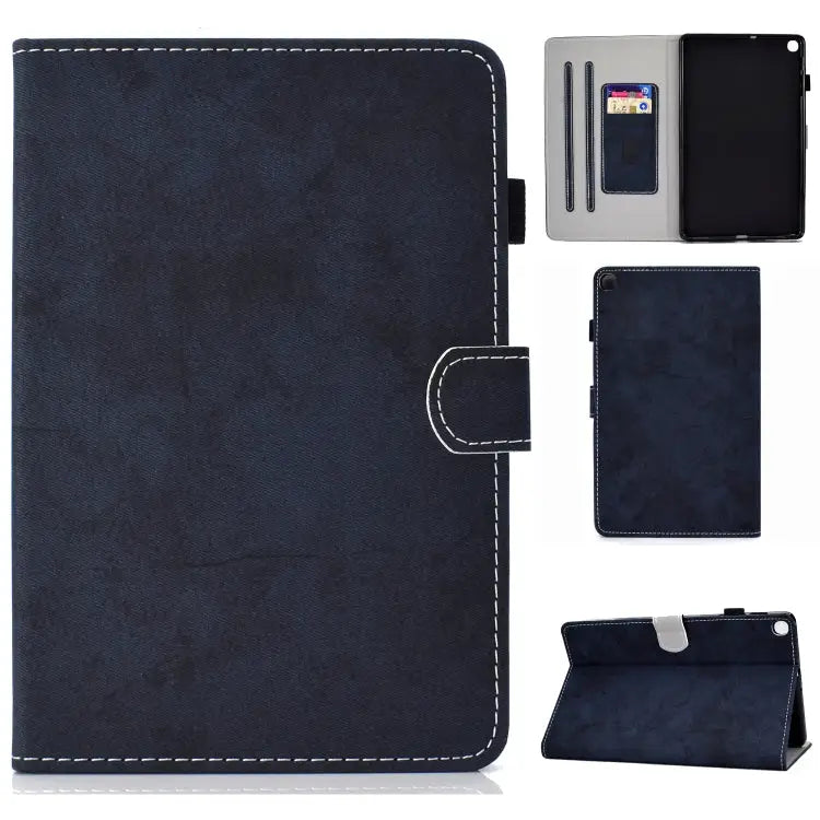 Marble Style Cloth Texture Leather Case with Bracket & Card Slot & Pen Slot & Anti Skid Strip For Samsung Galaxy Tab A7