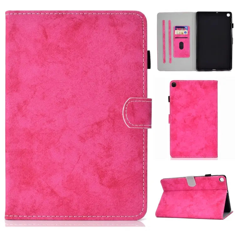 Marble Style Cloth Texture Leather Case with Bracket & Card Slot & Pen Slot & Anti Skid Strip For Samsung Galaxy Tab A7