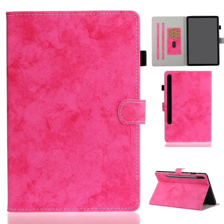 Marble Style Cloth Texture Leather Case with Bracket & Card Slot & Pen Slot & Anti Skid Strip For Samsung Galaxy Tab A7
