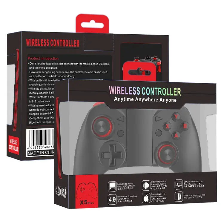 MB-838(X5Plus) Bluetooth 4.0 + 2.4G Wireless Dual-mode Gamepad with Retractable Bracket Support Android / IOS Direct