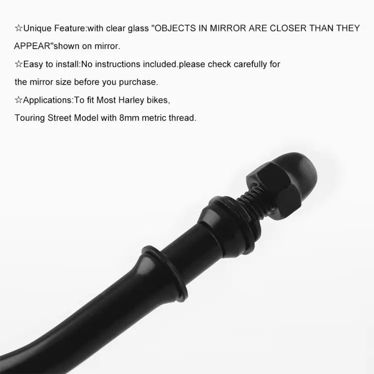 MB-MR008-BK Motorcycle Modified Rotatable Matt Rear View Mirror Set for Harley Davidson XL 883 1200 For Harley Davidson