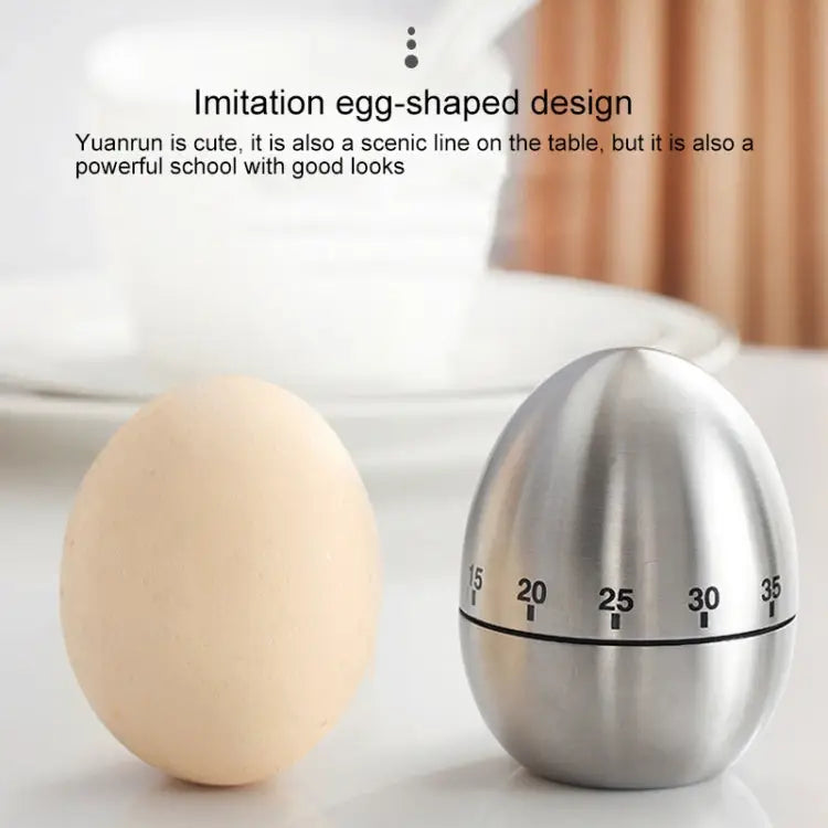 Mechanical Egg Kitchen Cooking Timer Alarm 60 Minutes Stainless Steel Kitchen Tools Mechanical Egg Timer - Mechanical