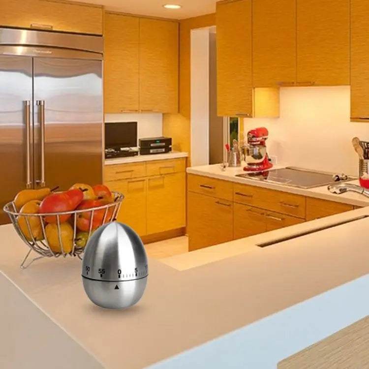 Mechanical Egg Kitchen Cooking Timer Alarm 60 Minutes Stainless Steel Kitchen Tools Mechanical Egg Timer - Mechanical