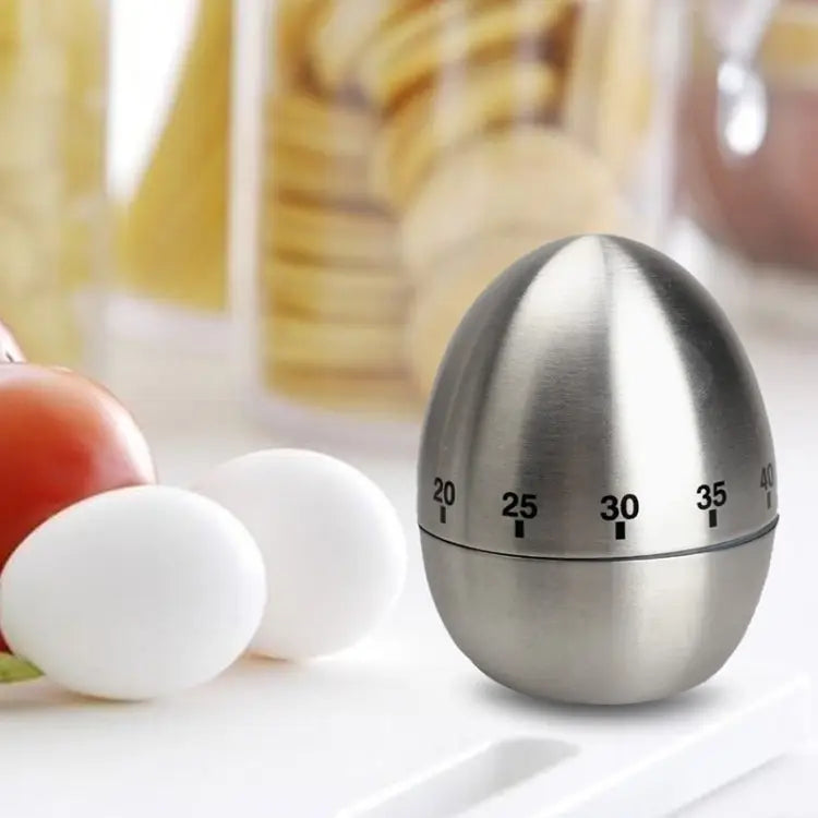 Mechanical Egg Kitchen Cooking Timer Alarm 60 Minutes Stainless Steel Kitchen Tools Mechanical Egg Timer - Mechanical