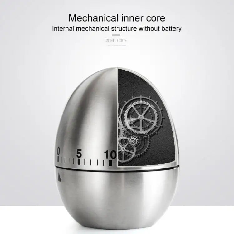 Mechanical Egg Kitchen Cooking Timer Alarm 60 Minutes Stainless Steel Kitchen Tools Mechanical Egg Timer - Mechanical