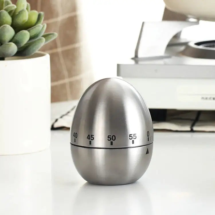 Mechanical Egg Kitchen Cooking Timer Alarm 60 Minutes Stainless Steel Kitchen Tools Mechanical Egg Timer - Mechanical