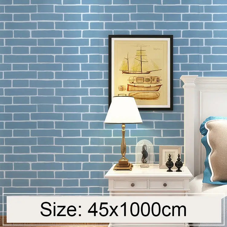 Mediterranean Brick Creative 3D Stone Brick Decoration Wallpaper Stickers Bedroom Living Room Wall Waterproof Wallpaper