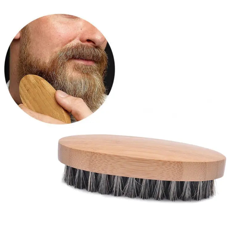 Men Beard Care Brush Hardwood Handle Wild Boar Bristle Comb Boar Bristle Comb - Boar Bristle Comb