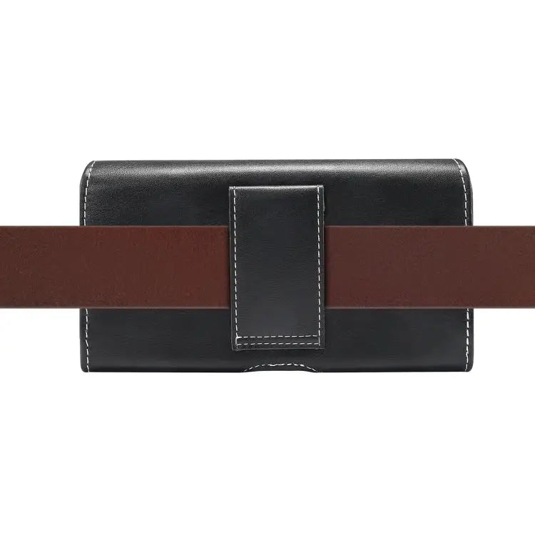 Men Lambskin Texture Multi-functional Universal Mobile Phone Waist Pack Leather Case for 5.5 Inch or Below Smartphones
