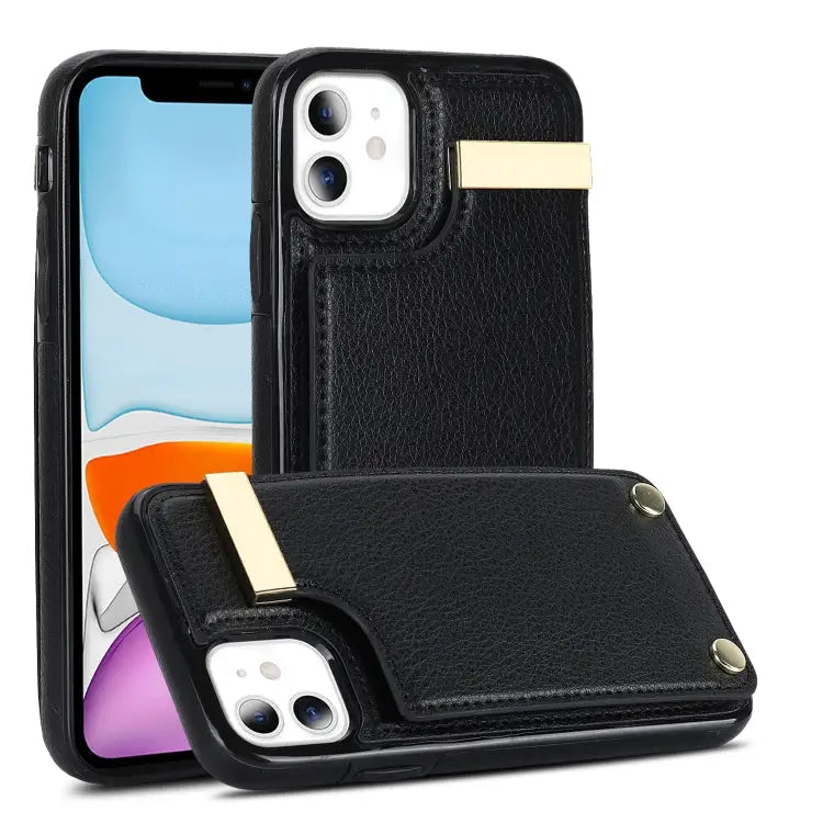 Metal Buckle Card Slots Phone Case For iPhone 11 For iPhone 11 Pro For iPhone XS Max For iPhone 8 Plus / 7 Plus