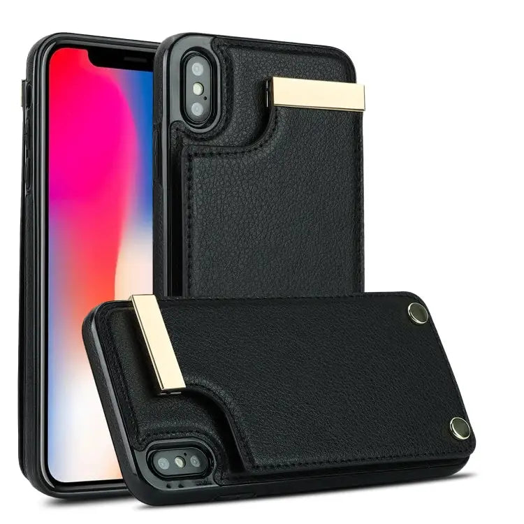 Metal Buckle Card Slots Phone Case For iPhone 11 For iPhone 11 Pro For iPhone XS Max For iPhone 8 Plus / 7 Plus