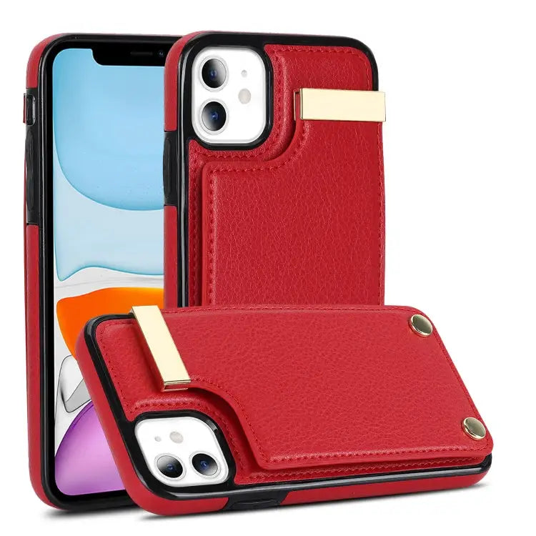 Metal Buckle Card Slots Phone Case For iPhone 11 For iPhone 11 Pro For iPhone XS Max For iPhone 8 Plus / 7 Plus