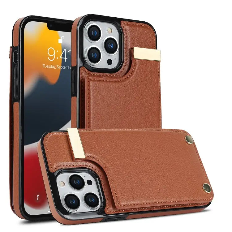 Metal Buckle Card Slots Phone Case For iPhone 13 Pro For iPhone 12 / 12 Pro For iPhone 12 Pro Max For iPhone 11 Pro Max