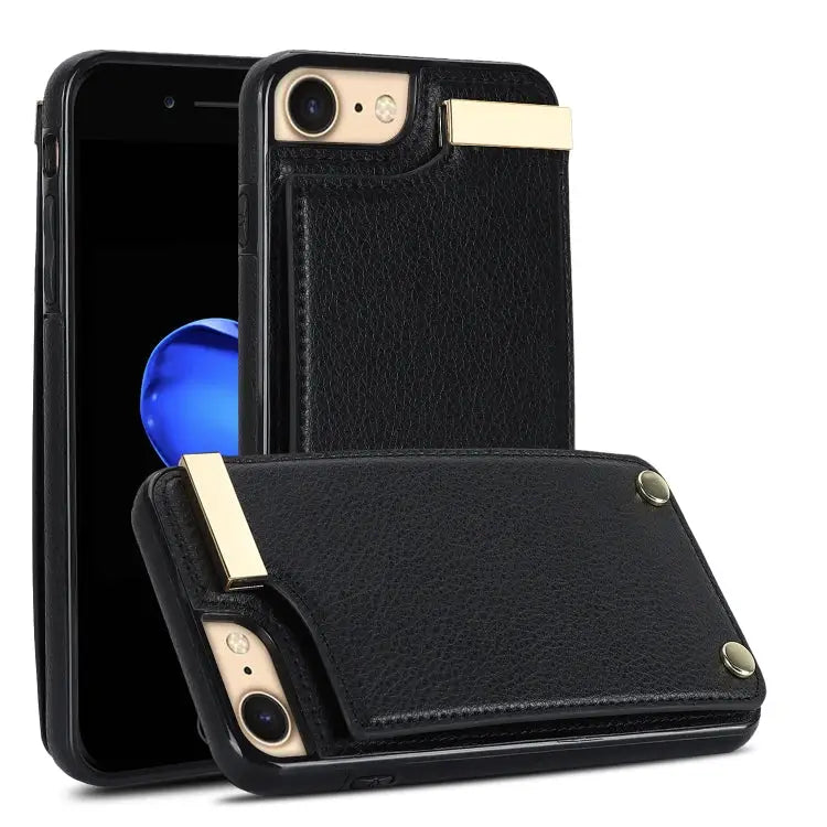 Metal Buckle Card Slots Phone Case For iPhone 14 Pro For iPhone 14 Pro Max For iPhone SE 2022 / 2020 / 8 / 7 For iPhone