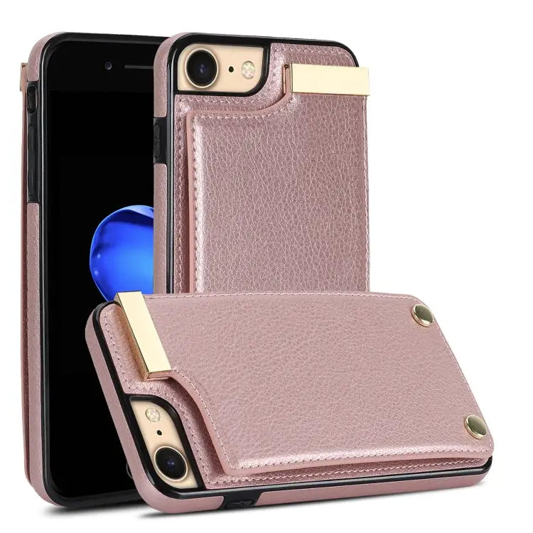 Metal Buckle Card Slots Phone Case For iPhone 14 Pro For iPhone 14 Pro Max For iPhone SE 2022 / 2020 / 8 / 7 For iPhone