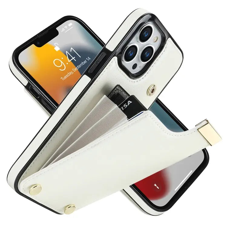Metal Buckle Card Slots Phone Case For iPhone 14 Pro For iPhone 14 Pro Max For iPhone SE 2022 / 2020 / 8 / 7 For iPhone