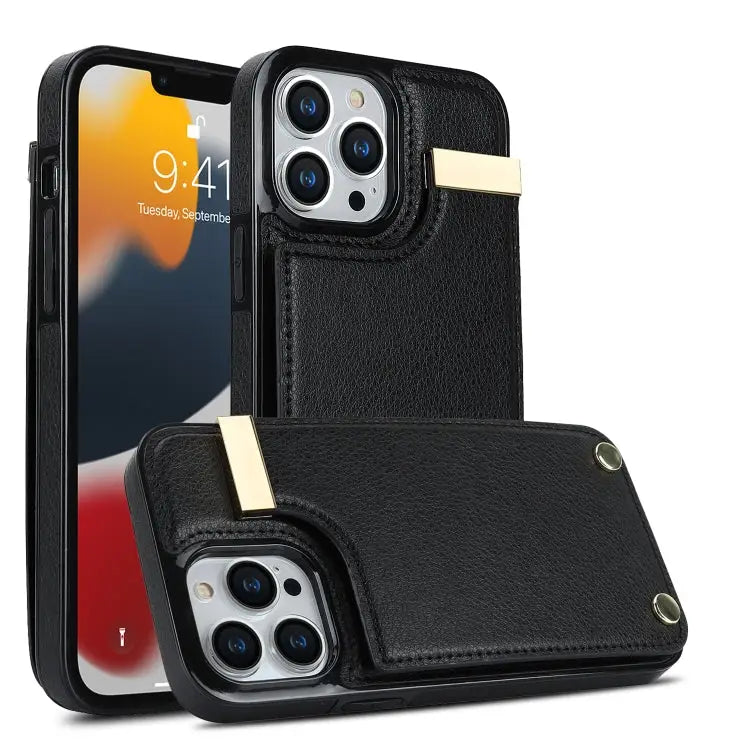 Metal Buckle Card Slots Phone Case For iPhone 14 Pro For iPhone 14 Pro Max For iPhone SE 2022 / 2020 / 8 / 7 For iPhone