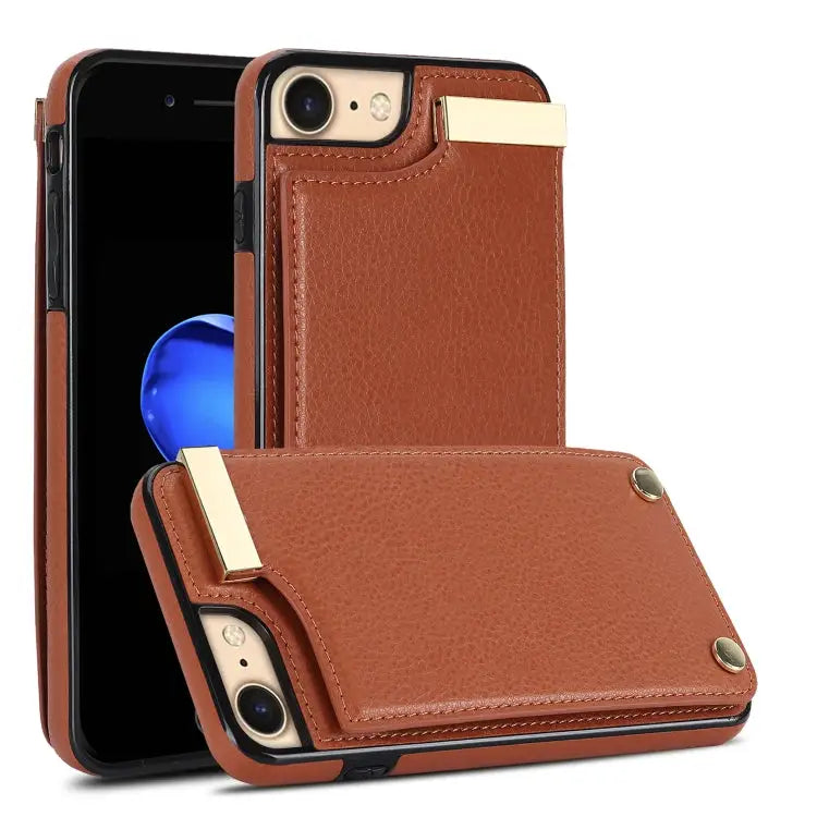 Metal Buckle Card Slots Phone Case For iPhone 14 Pro For iPhone 14 Pro Max For iPhone SE 2022 / 2020 / 8 / 7 For iPhone