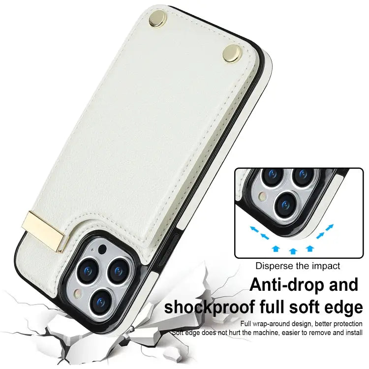 Metal Buckle Card Slots Phone Case For iPhone 14 Pro For iPhone 14 Pro Max For iPhone SE 2022 / 2020 / 8 / 7 For iPhone