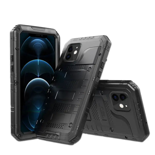 Metal + Silicone Phone Case with Screen Protector For iPhone 12 For iPhone 12 Pro For iPhone 12 Pro Max For iPhone SE