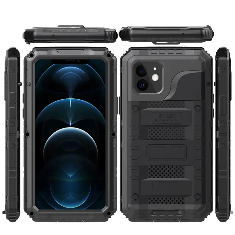Metal + Silicone Phone Case with Screen Protector For iPhone 12 For iPhone 12 Pro For iPhone 12 Pro Max For iPhone SE