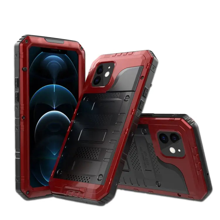 Metal + Silicone Phone Case with Screen Protector For iPhone 12 For iPhone 12 Pro For iPhone 12 Pro Max For iPhone SE