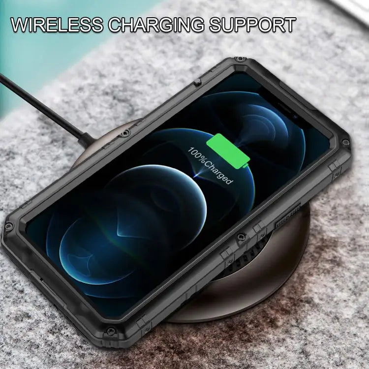 Metal + Silicone Phone Case with Screen Protector For iPhone 12 For iPhone 12 Pro For iPhone 12 Pro Max For iPhone SE