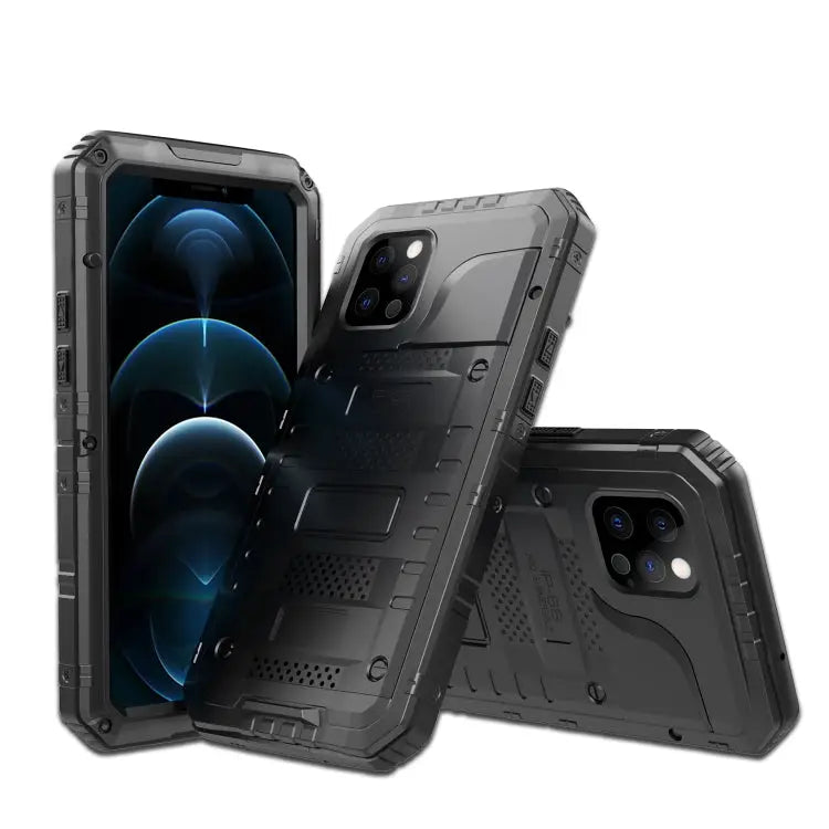 Metal + Silicone Phone Case with Screen Protector For iPhone 12 For iPhone 12 Pro For iPhone 12 Pro Max For iPhone SE