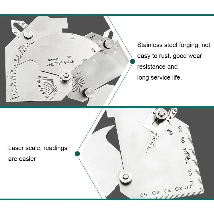 MG-8 Cam-type Stainless Steel Fillet Weld Gauge Multi-function Welding Inspection Ruler MG-8 - MG-8