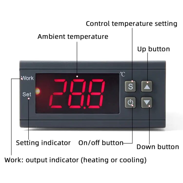 MH-1210W Digital LCD Temperature Controller Thermocouple Thermostat Regulator with Sensor Termometer Temperature Range: