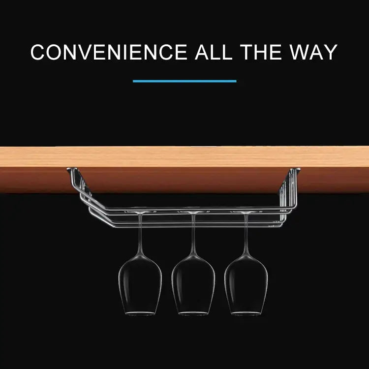 MICLAN Four Rows Stainless Steel Hanging Wine Glass Holder Size: 34*38*43cm Size: 34*38*43cm - Size: 34*38*43cm