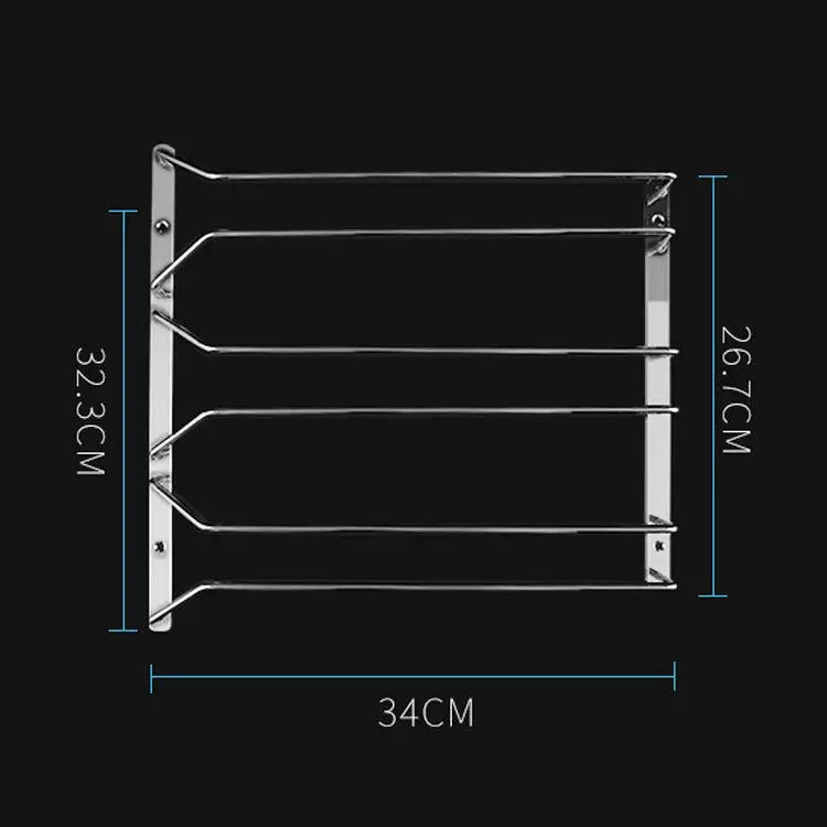 MICLAN Three Rows Stainless Steel Hanging Wine Glass Holder Size: 34*32*27cm - Size: 34*32*27cm
