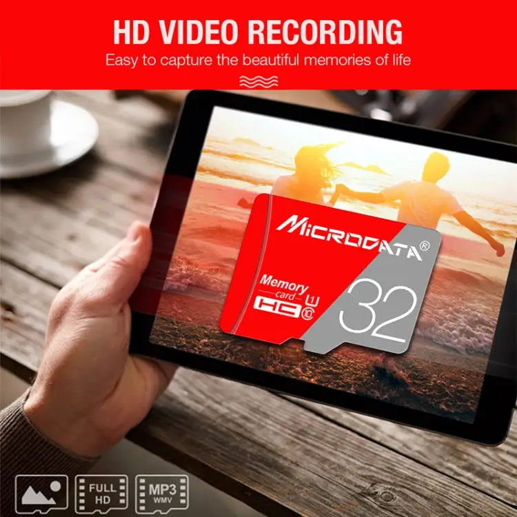 MICRODATA 128GB Class10 Red and Grey TF(Micro SD) Memory Card - 128GB