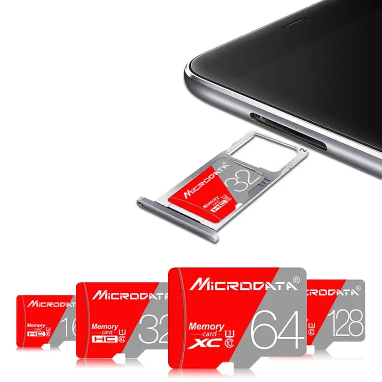 MICRODATA 128GB Class10 Red and Grey TF(Micro SD) Memory Card - 128GB