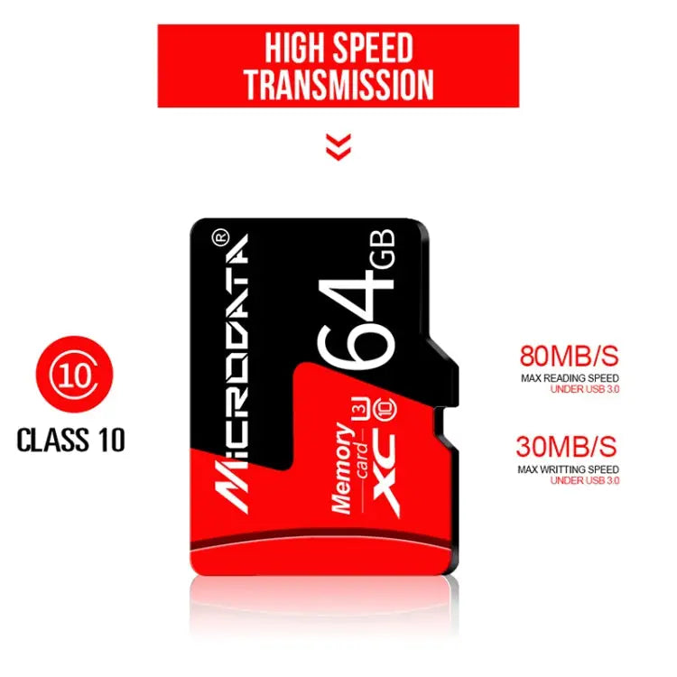 MICRODATA 32GB U1 Red and Black TF(Micro SD) Memory Card 32GB - 32GB