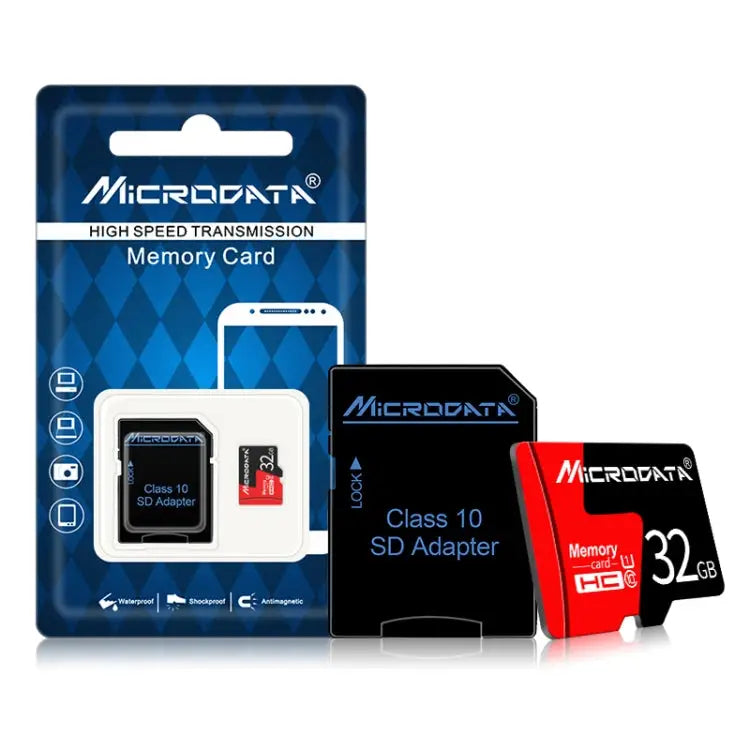 MICRODATA 32GB U1 Red and Black TF(Micro SD) Memory Card 32GB - 32GB
