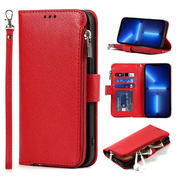 Microfiber Zipper Horizontal Flip Leather Case with Holder & Card Slots & Wallet For iPhone 13 mini For iPhone 13