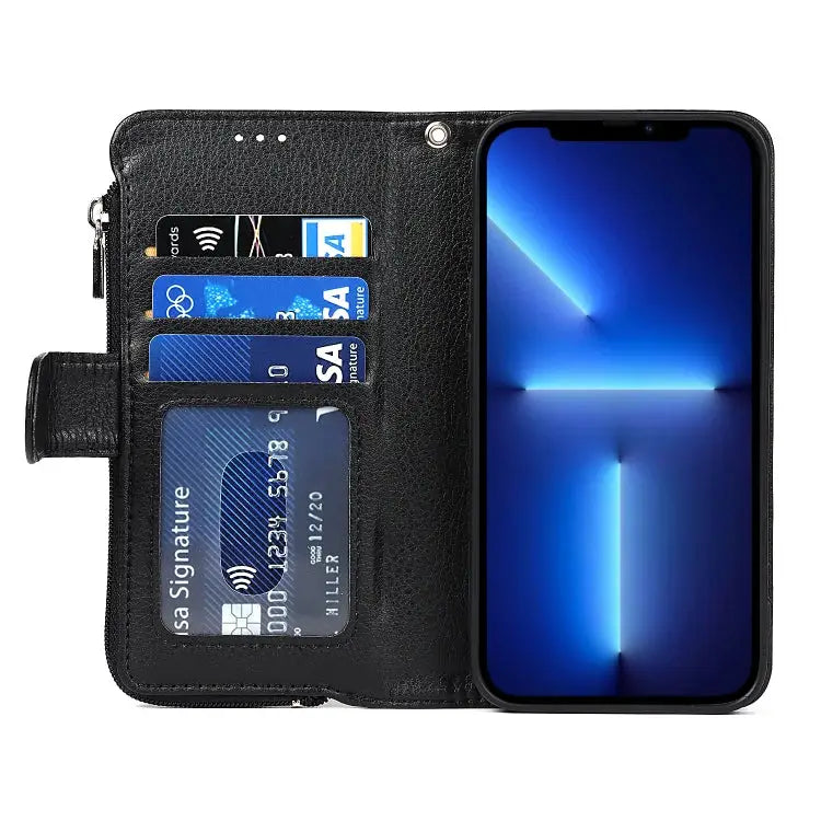 Microfiber Zipper Horizontal Flip Leather Case with Holder & Card Slots & Wallet For iPhone 13 mini For iPhone 13