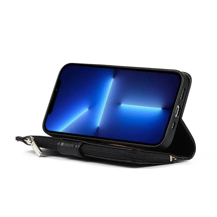 Microfiber Zipper Horizontal Flip Leather Case with Holder & Card Slots & Wallet For iPhone 13 mini For iPhone 13