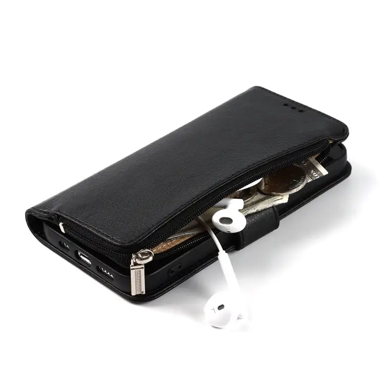 Microfiber Zipper Horizontal Flip Leather Case with Holder & Card Slots & Wallet For iPhone 13 mini For iPhone 13