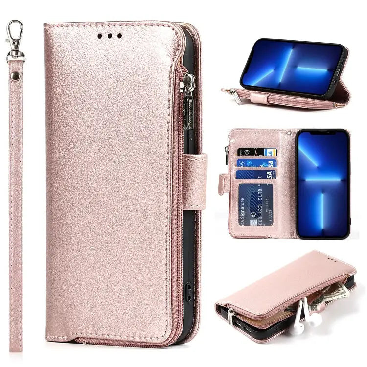 Microfiber Zipper Horizontal Flip Leather Case with Holder & Card Slots & Wallet For iPhone 13 mini For iPhone 13